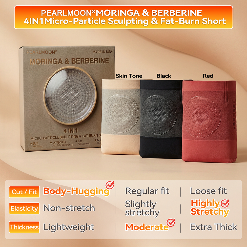 Official Brand Store | PEARLMOON® 2026 Moringa & Berberine 4-in-1 Micro-Particle Sculpting & Fat-Burn Shorts