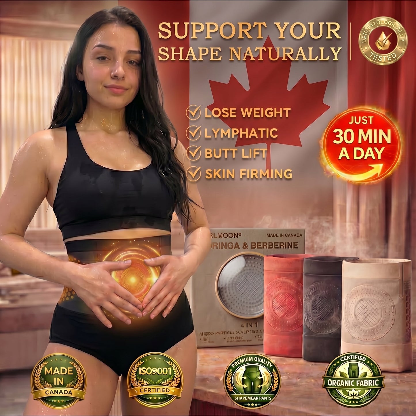 Official Brand Store | PEARLMOON® 2026 Moringa & Berberine 4-in-1 Micro-Particle Sculpting & Fat-Burn Shorts